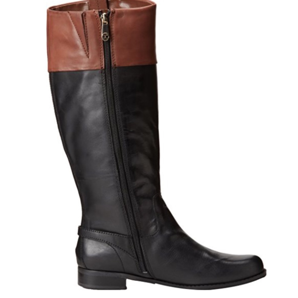 Tommy Hilfiger Black Dark Cognac Riding Boot - Picture 5 of 8